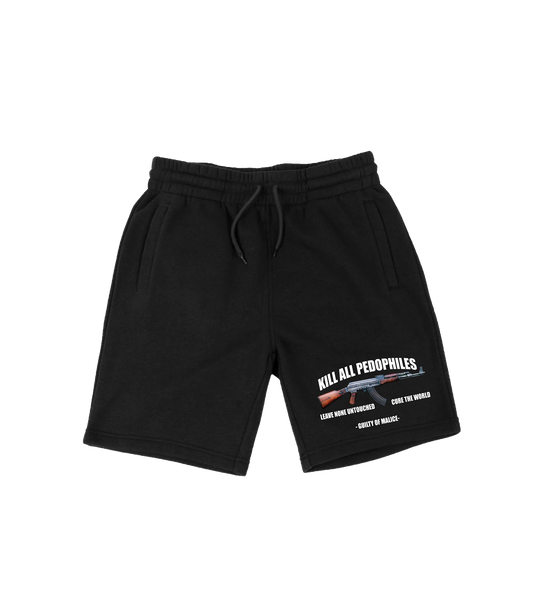 "KILL ALL PEDS" SWEATSHORTS